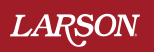 Larson logo with red background.